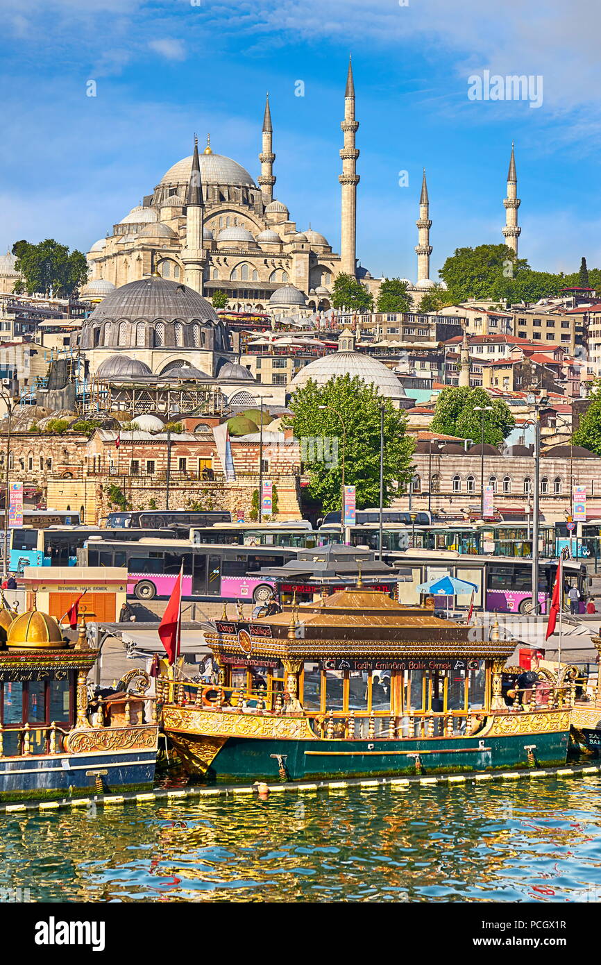 View from Galata Bridge, Istanbul, Turkey Stock Photo