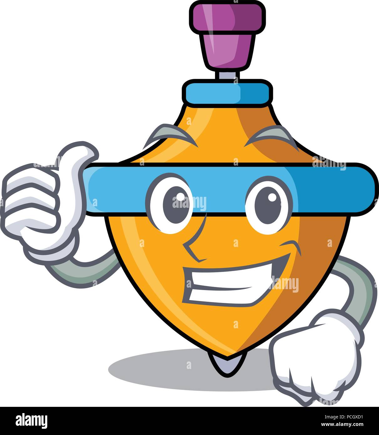 Thumbs up spinning top character cartoon Stock Vector Image & Art Alamy