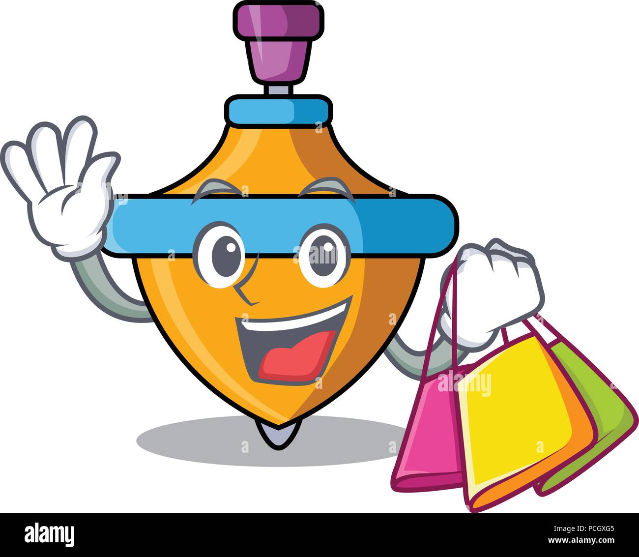 Shopping spinning top character cartoon Stock Vector Image & Art Alamy