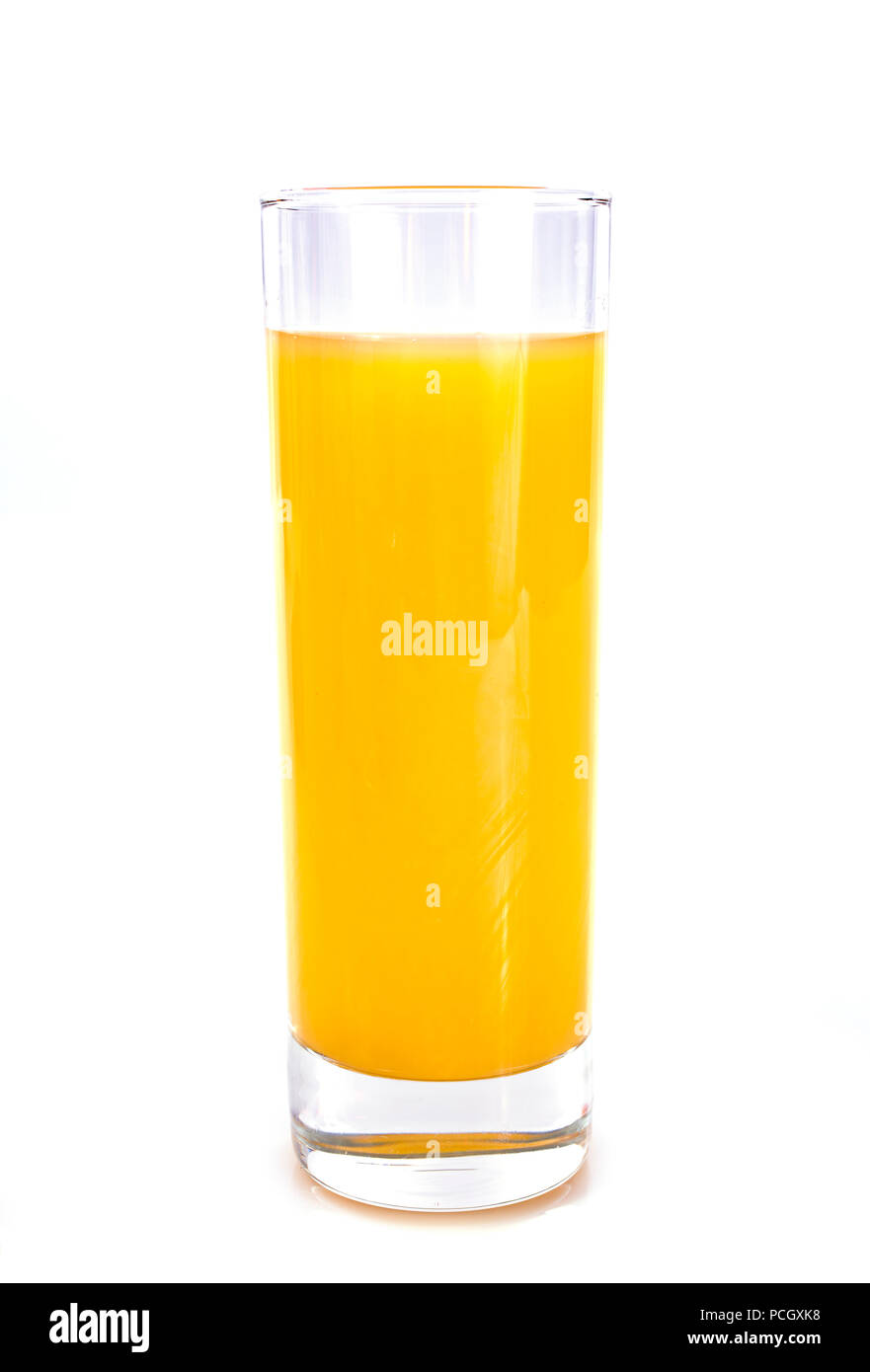 glass of orange juice in front of white background Stock Photo Alamy