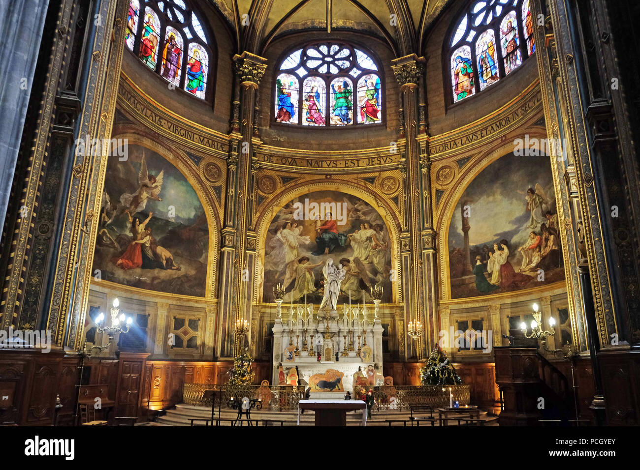 Chapel of the Virgin Mary in Saint Eustache church in Paris, France Stock Photo