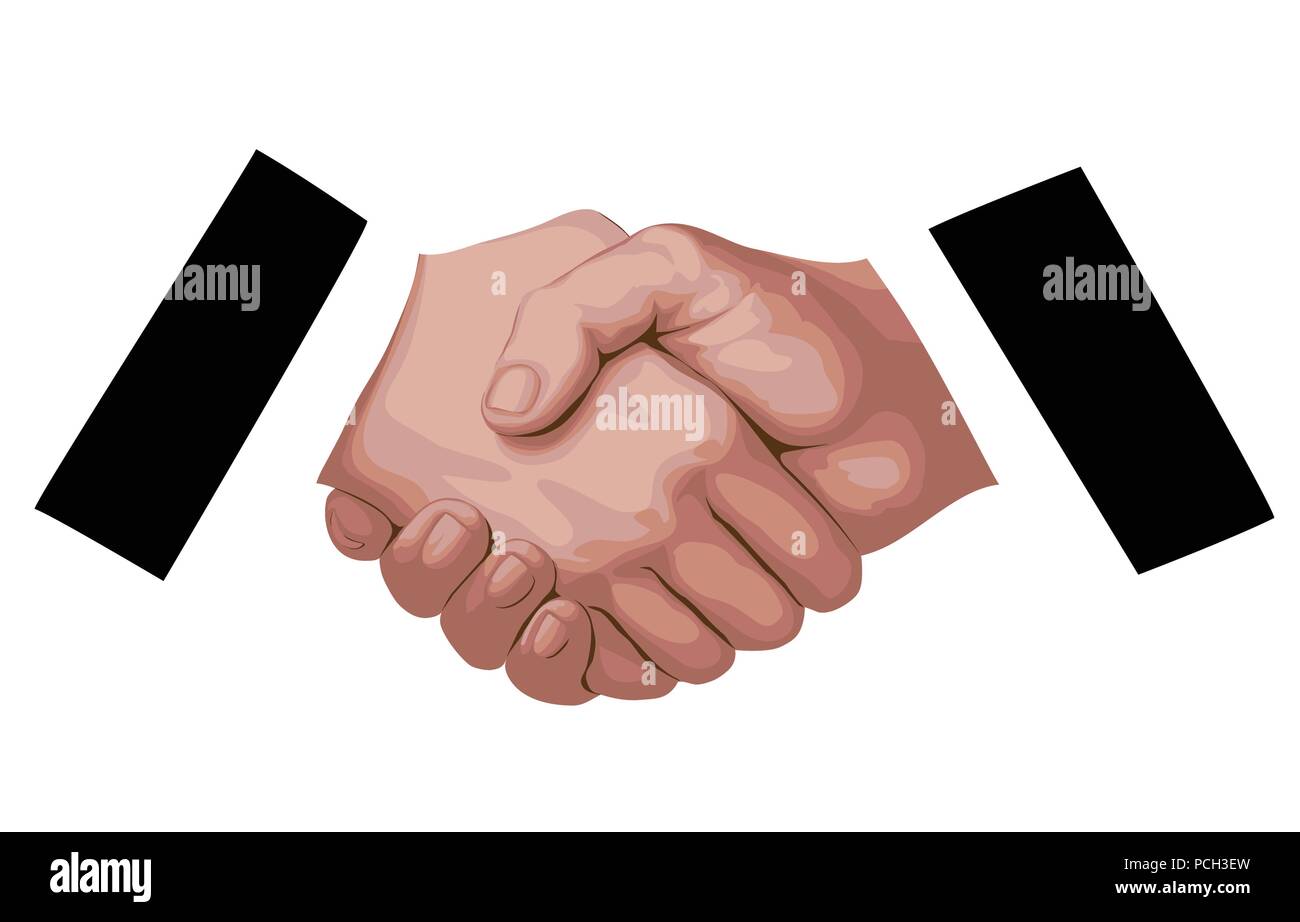 Men Shaking Hands Vector Emoji Isolated On White Background Stock