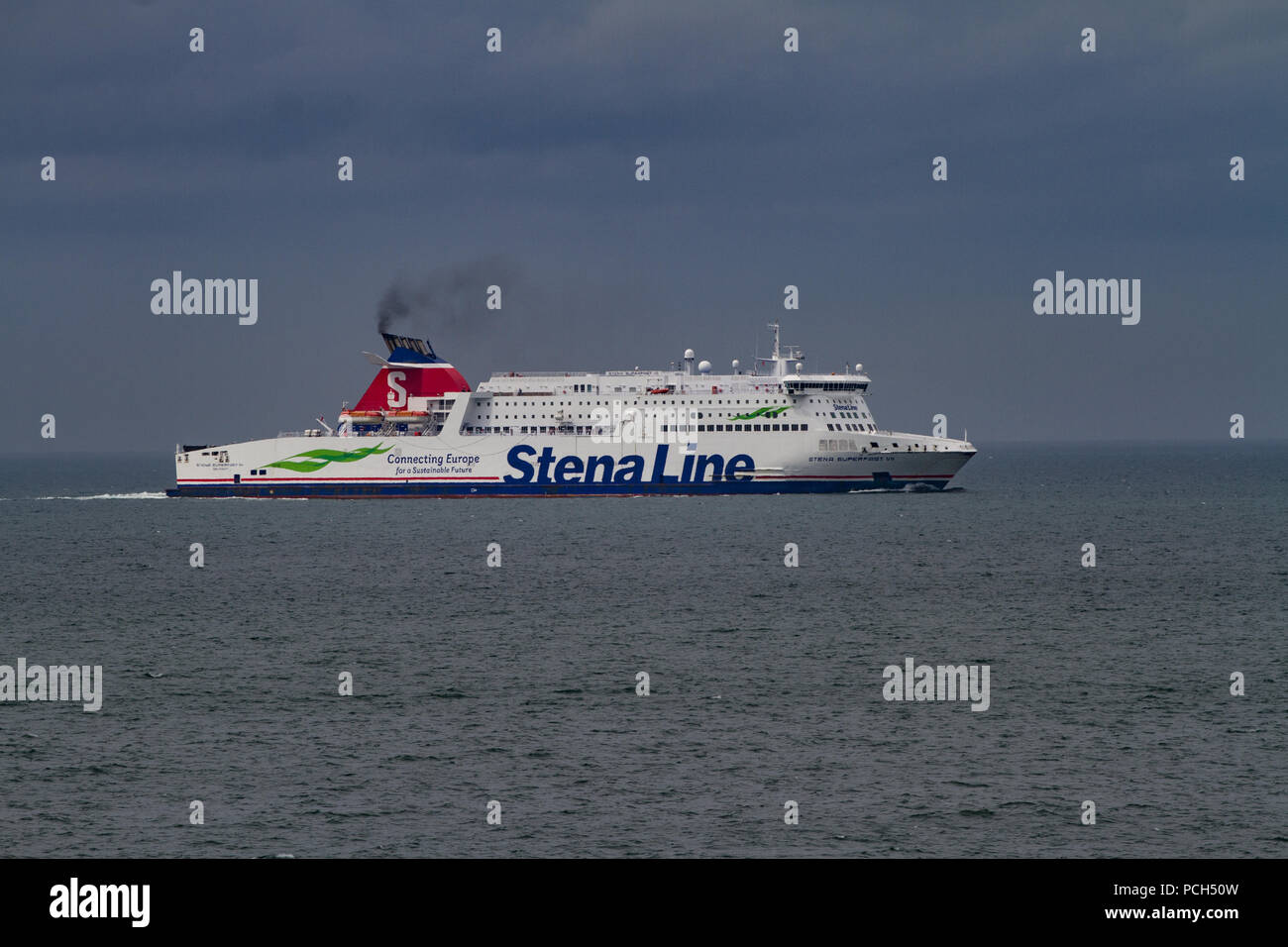 Stena Line ferry in Irish sea near Lock Ryan on way to Cairnryan Ferry ...