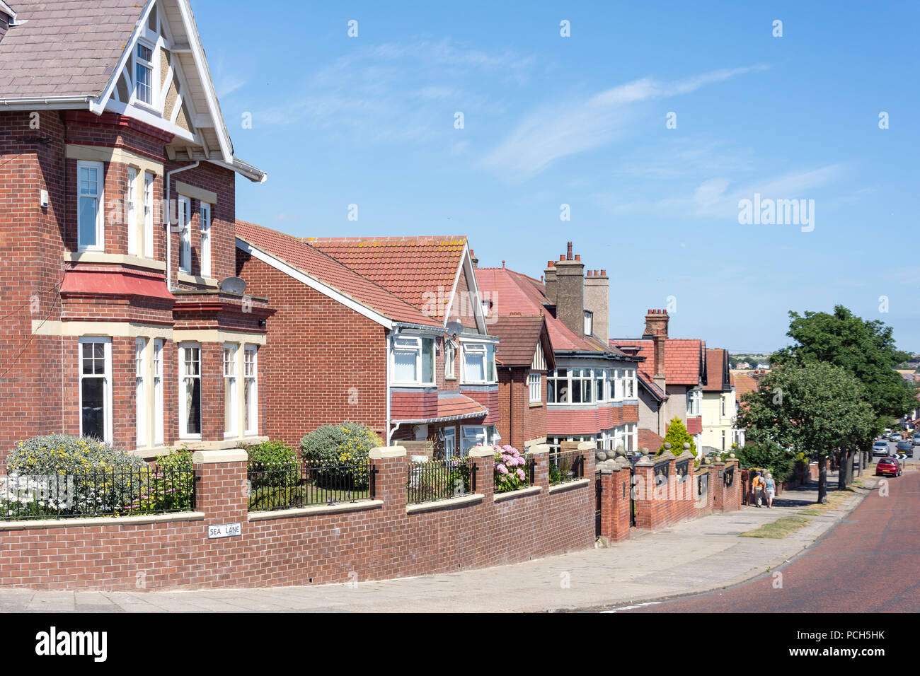 Coastal suburban houses, Sea Lane, Seaburn, Sunderland, Tyne and Wear, England, United Kingdom Stock Photo