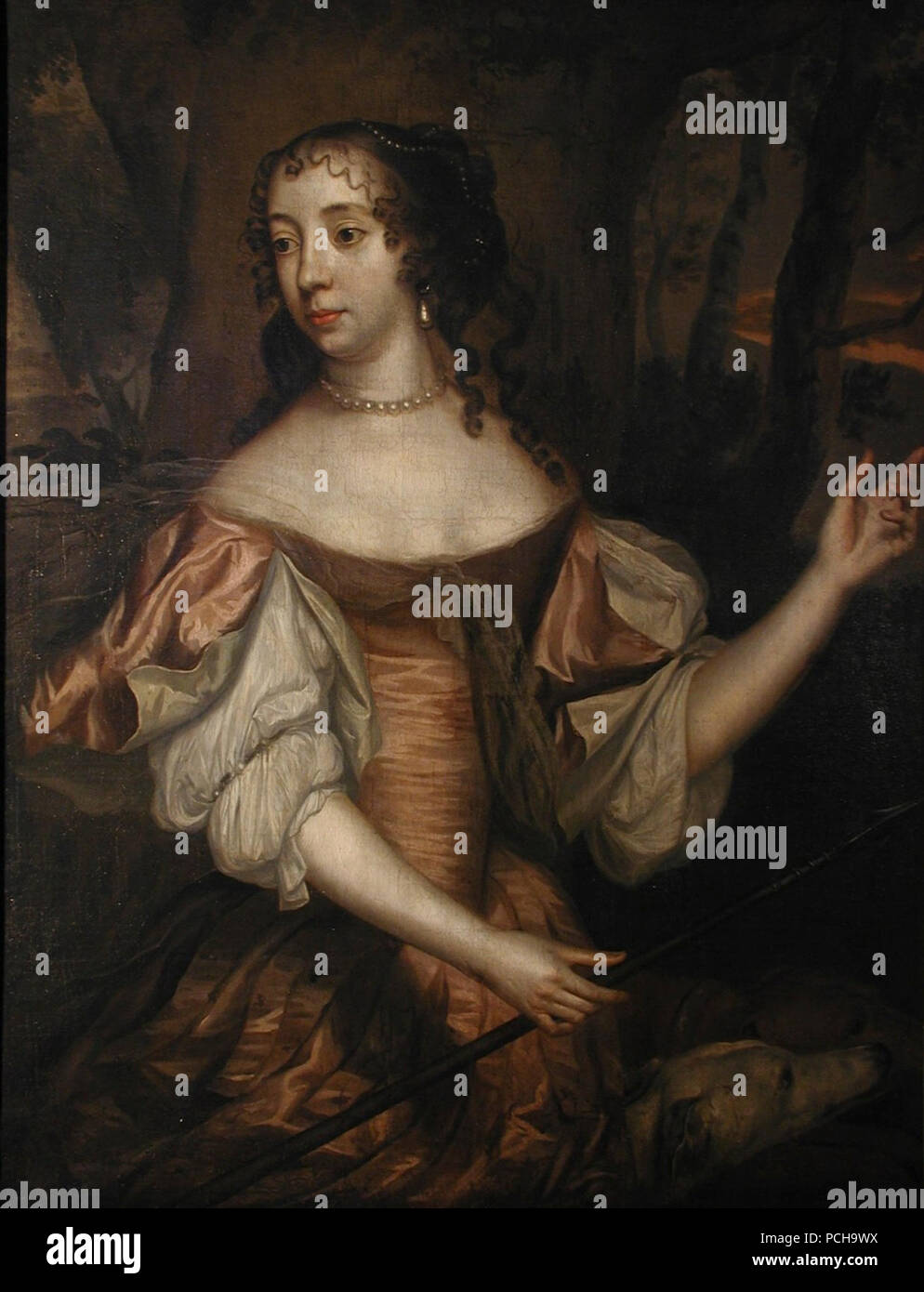 Albertine Agnes, Prinzessin von Oranien, vermählte Fürstin von Nassau-Diez als Göttin Diana. Stock Photo