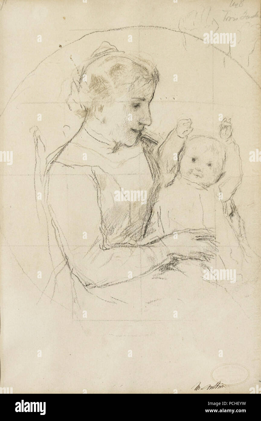 Albert Anker Mutter mit Kind. Stock Photo