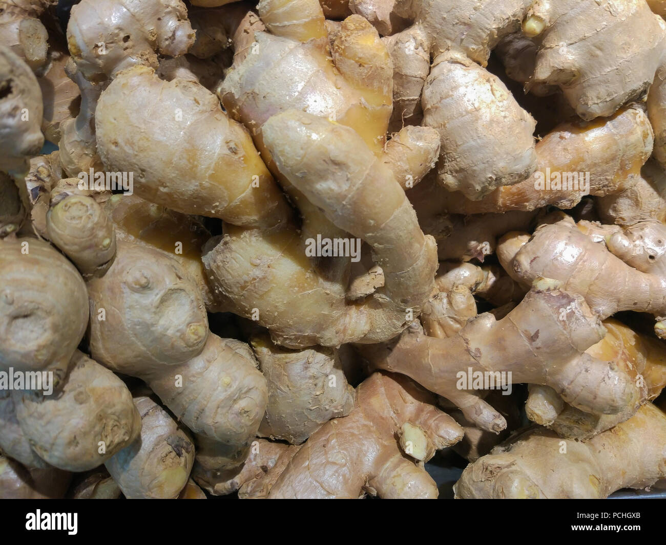 Plenty of small gingers in the market in Thailand Stock Photo