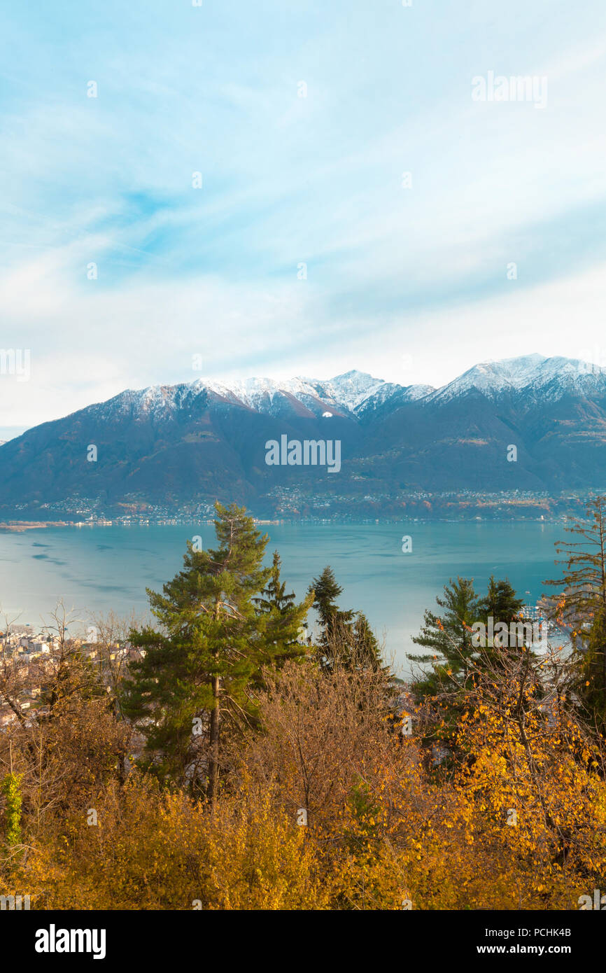 mountain autumn landscape with lake Stock Photo - Alamy