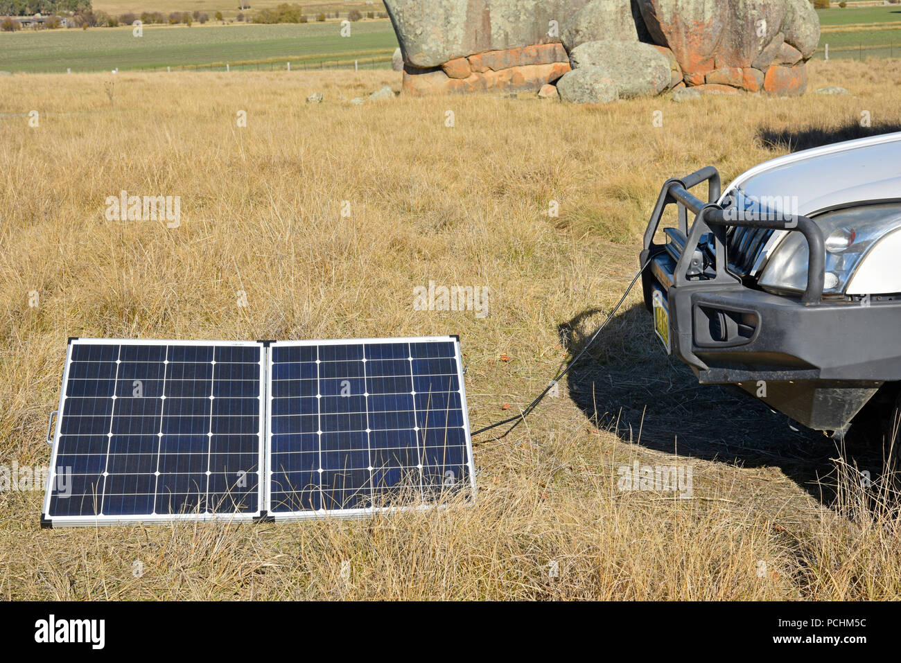 White Toyota Landcruiser Prado 120 Series With Portable Solar