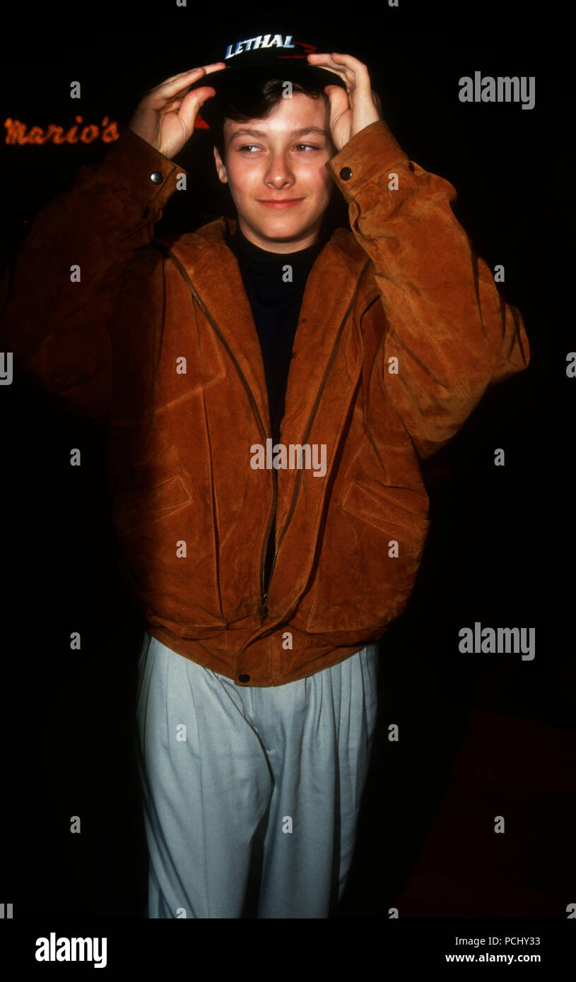 WESTWOOD, CA - MAY 11: Actor Edward Furlong attends Warner Bros. Pictures 'Lethal Weapon 3' Premiere on May 11, 1992 at the Mann Village Theatre in Westwood, California. Photo by Barry King/Alamy Stock Photo Stock Photo