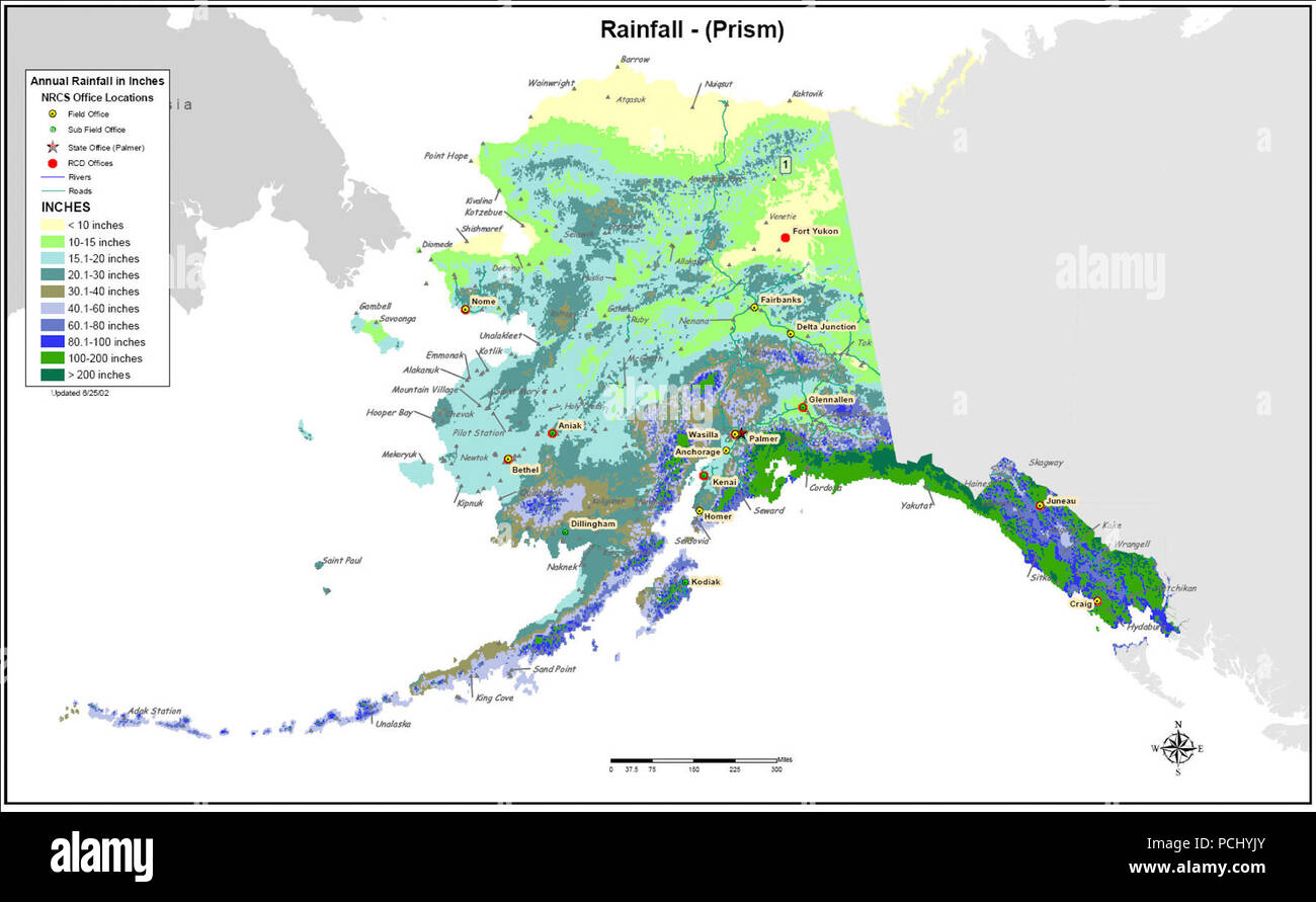 Alaska rainfall map Stock Photo Alamy