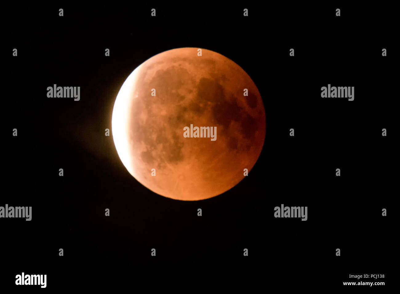 Blood Moon - Moon during the Lunar Eclipse on July 2018 Stock Photo - Alamy
