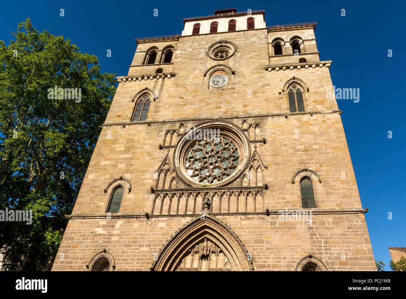 Facade of Saint Etienne cathedral of Cahors, Lot department, Occitnie, France, Europe Stock Photo