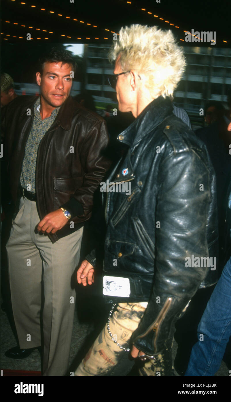 CENTURY CITY, CA - MAY 19: Actor Jean-Claude Van Damme and Singer Billy Idol  attend 20th Century Fox's 'Alien 3' Premiere on May 19, 1992 at Cineplex  Odeon Century Plaza Cinemas in