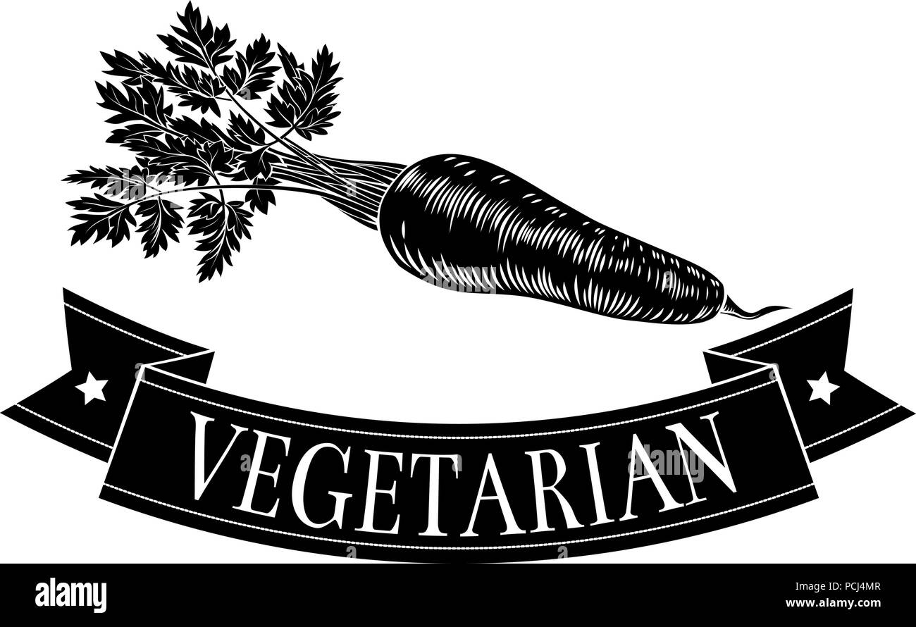 Carrot Food Vegetarian Sign Stock Vector