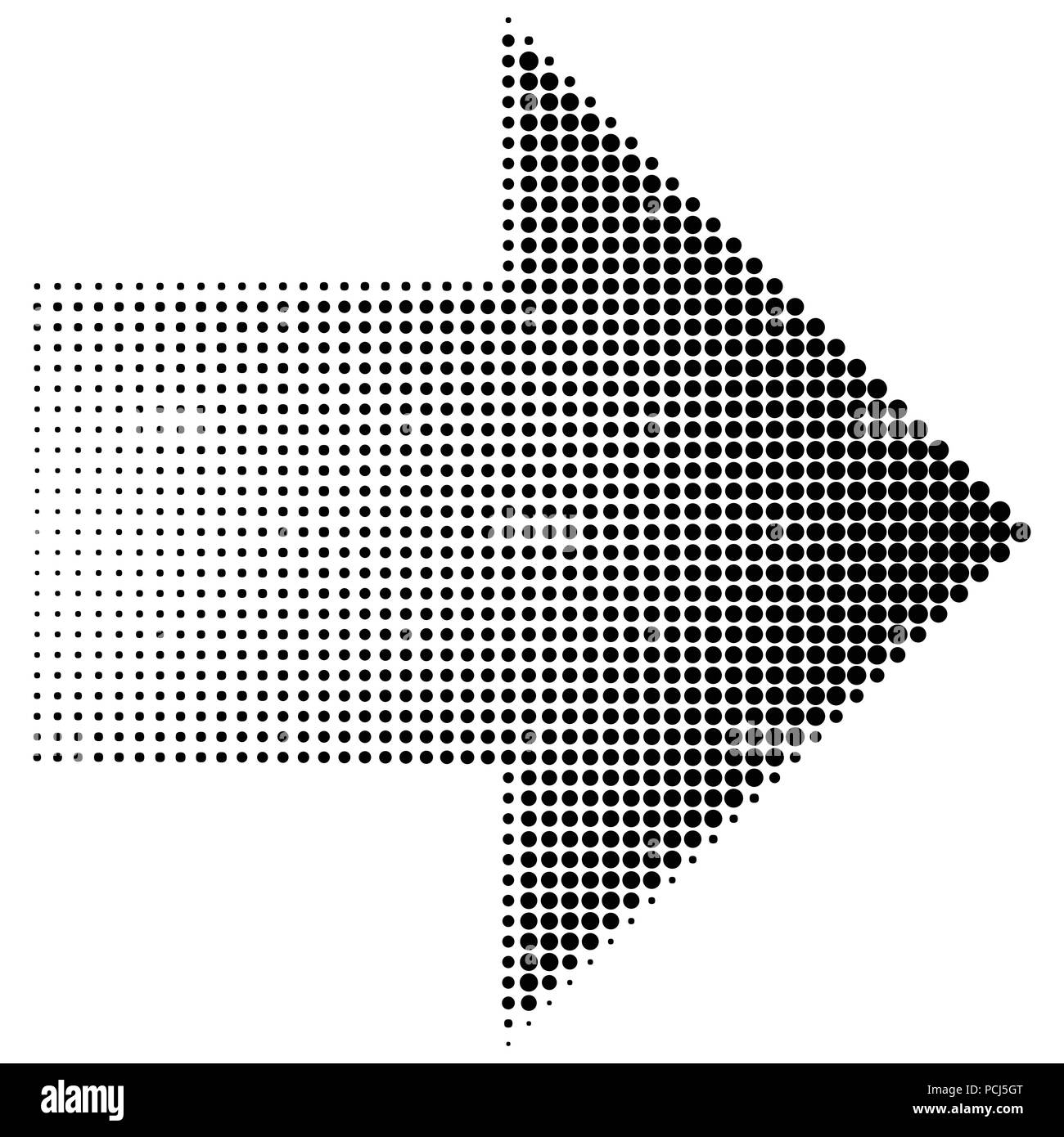 Arrow halftone dots. Vector EPS 10 Stock Vector