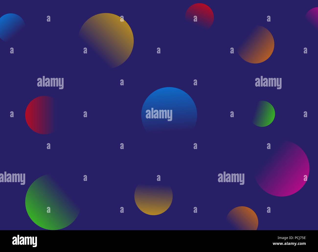 Gradient circles on blue background. Stock Vector