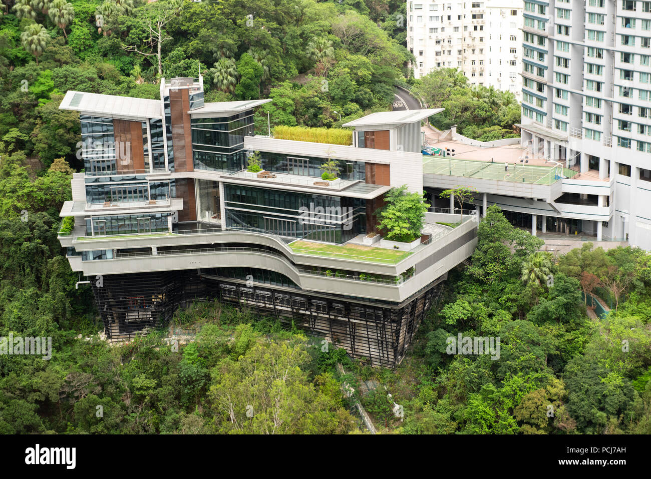 View from Admiralty across Hong Kong Park to Kennedy Road, Midlevels