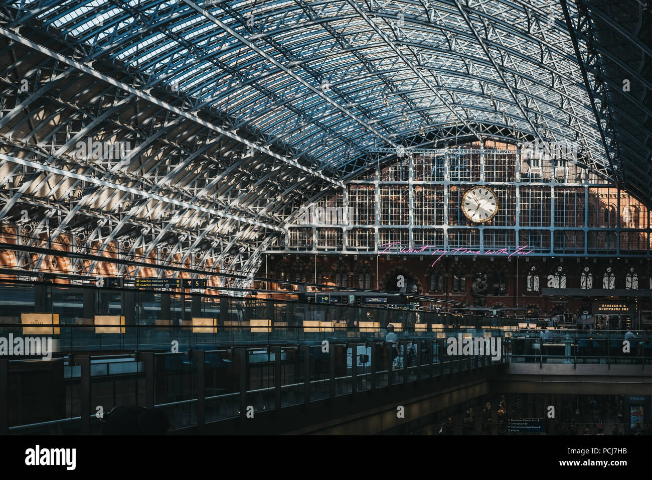 London st pancras uk station stations train interior inside hires stock photography and images