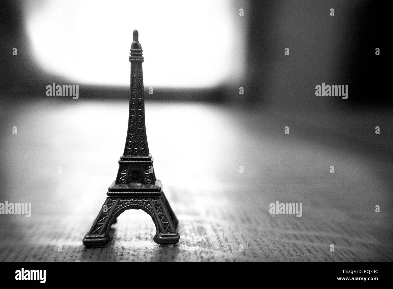 Model of the Eiffel Tower tiny macro image Stock Photo