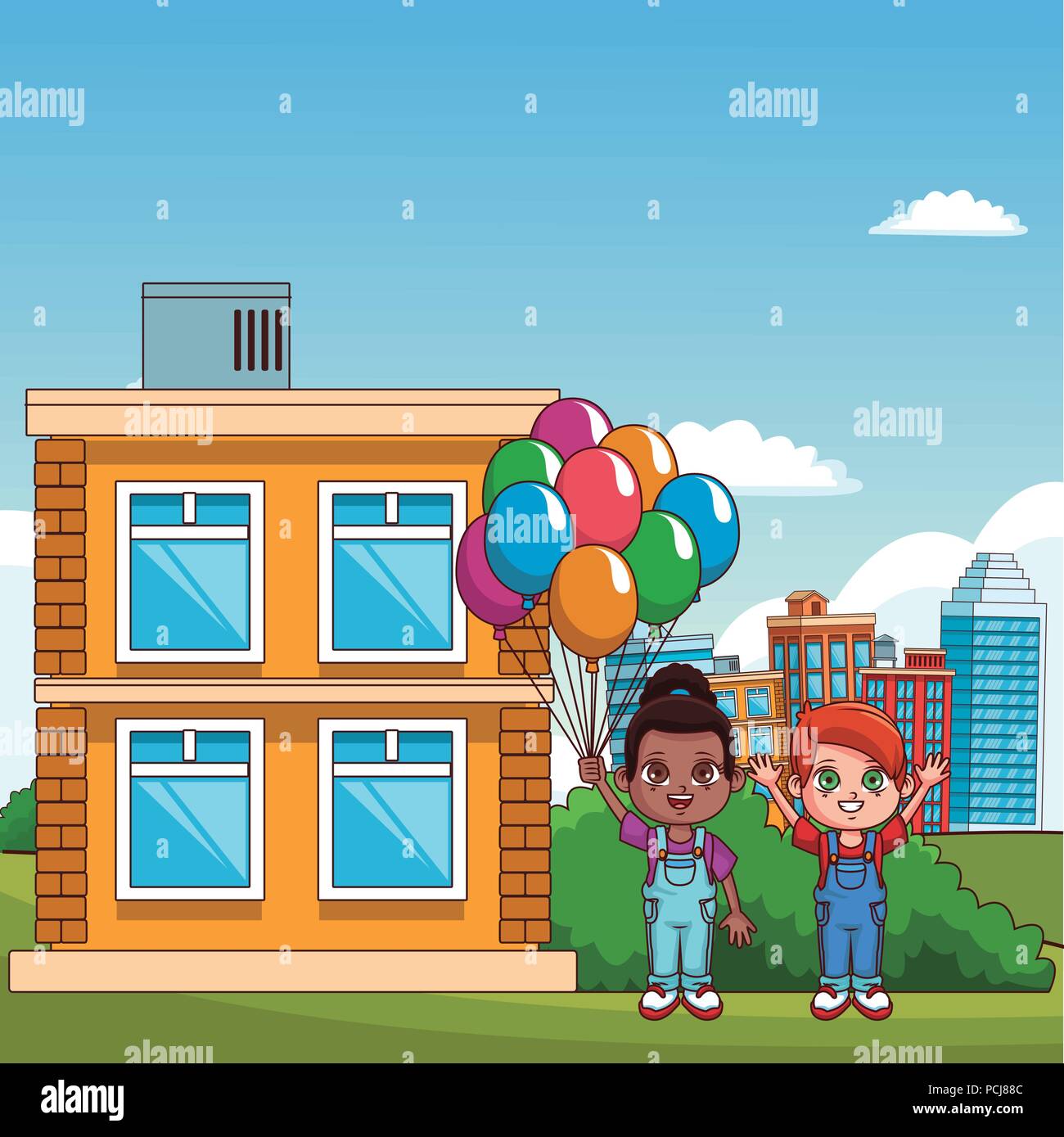 Kids playing at park cartoons Stock Vector Image & Art - Alamy
