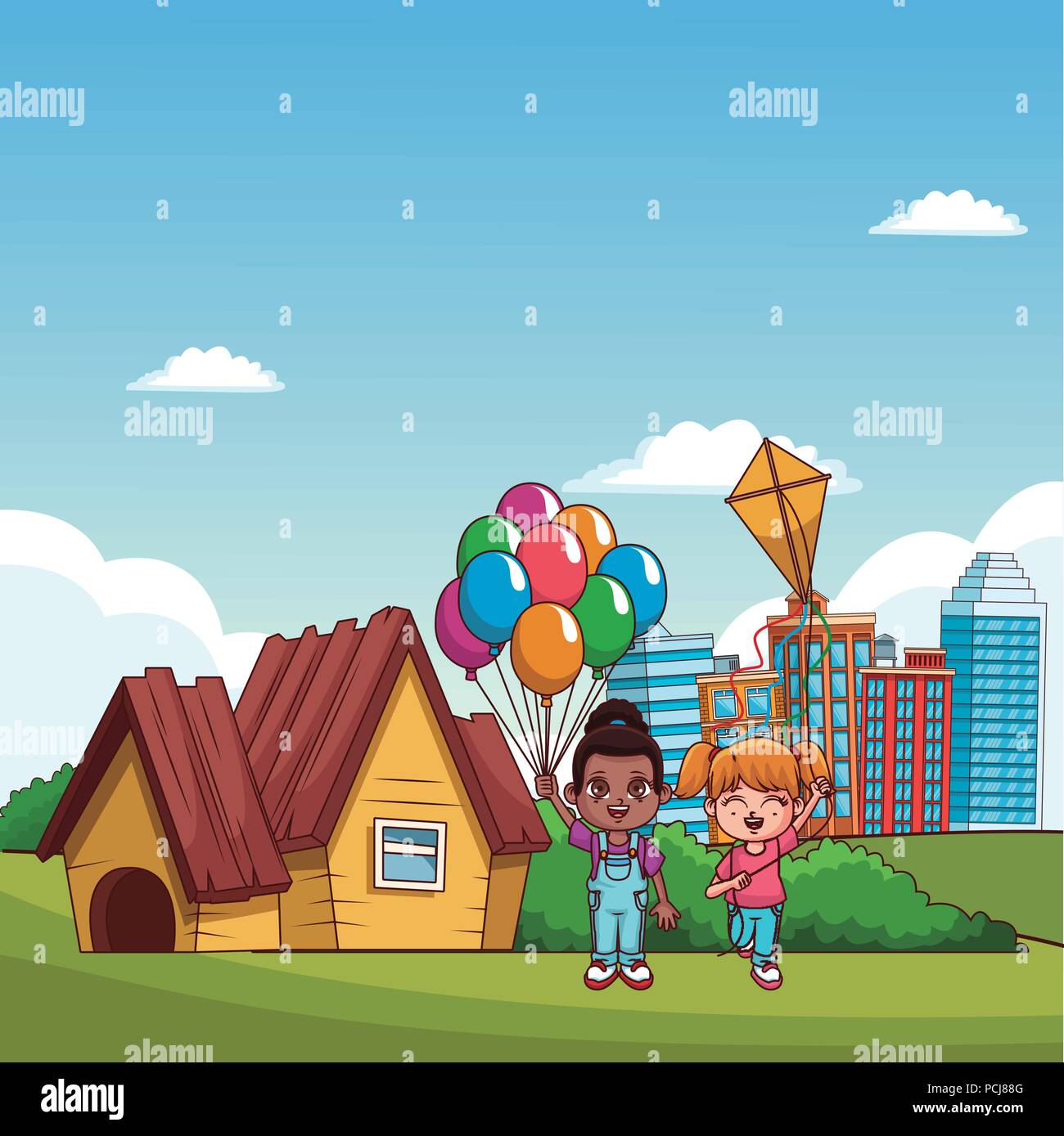 Kids playing at park cartoons Stock Vector Image & Art - Alamy