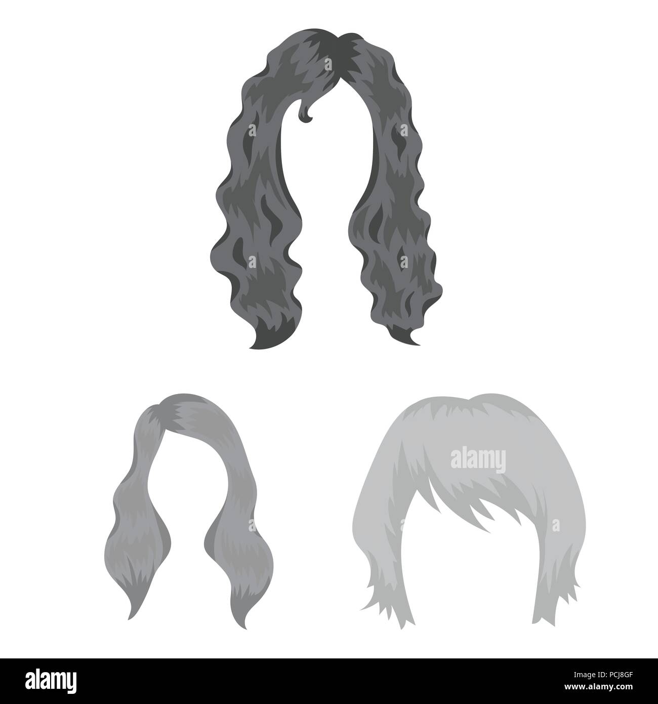 Mustache and beard, hairstyles monochrome icons in set collection for ...