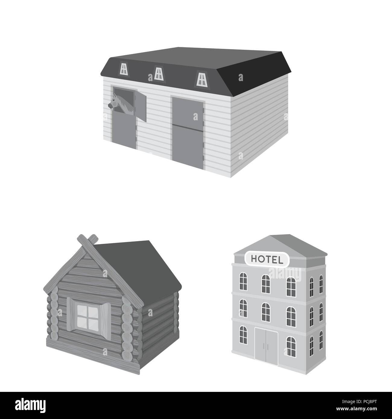 Wooden stables Stock Vector Images - Alamy