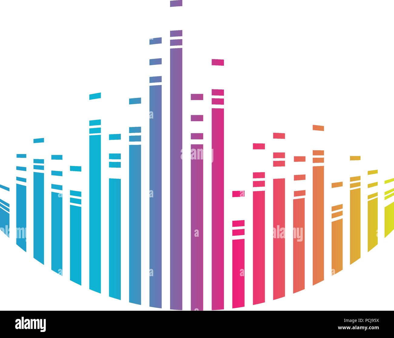 Colorful music bars visualization graphic design template Stock Vector  Image & Art - Alamy