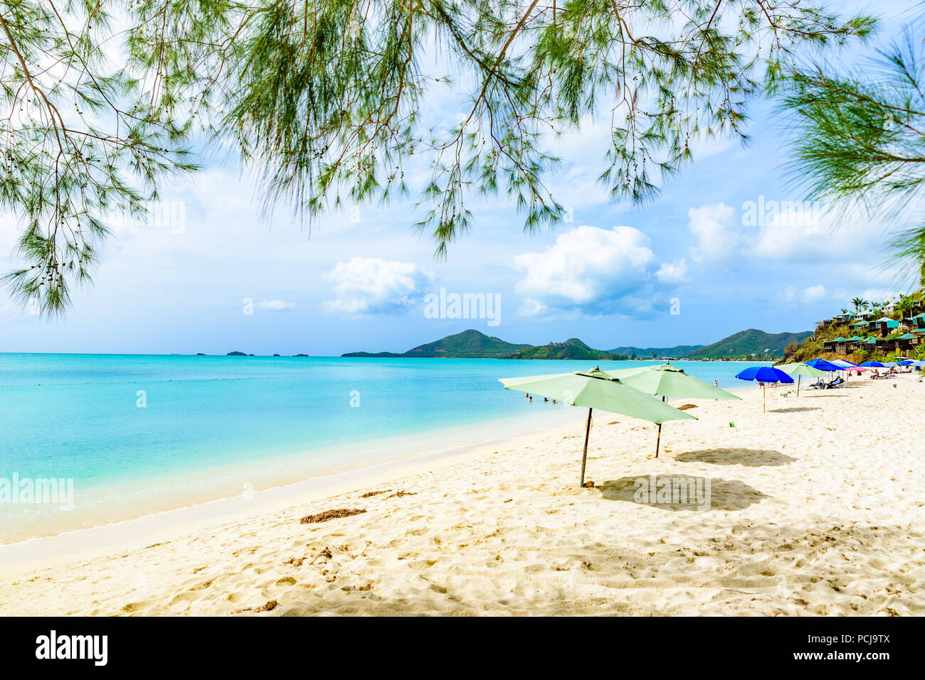 Valley Church Beach, paradise bay at tropical island Antigua in the 