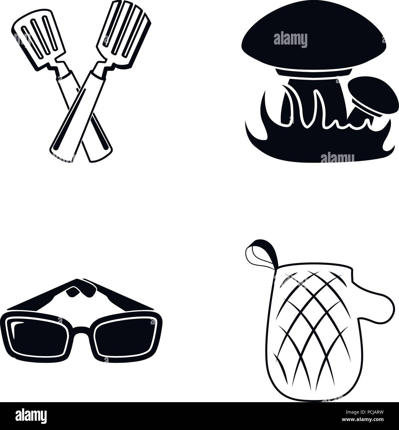 Picnic and equipment black icons in set collection for design. Picnic ...