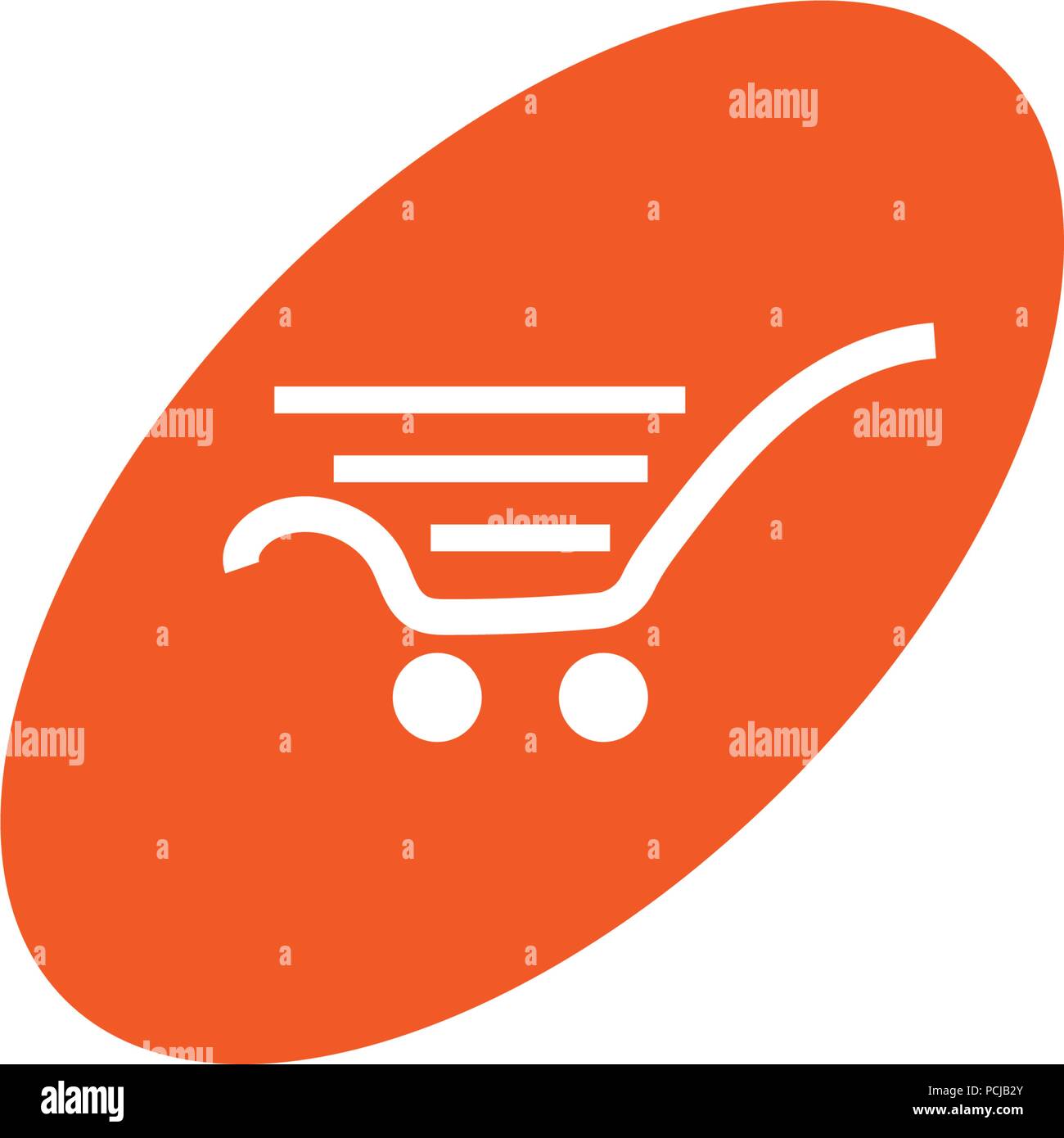 Oval shopping cart white retail logo design template vector Stock ...