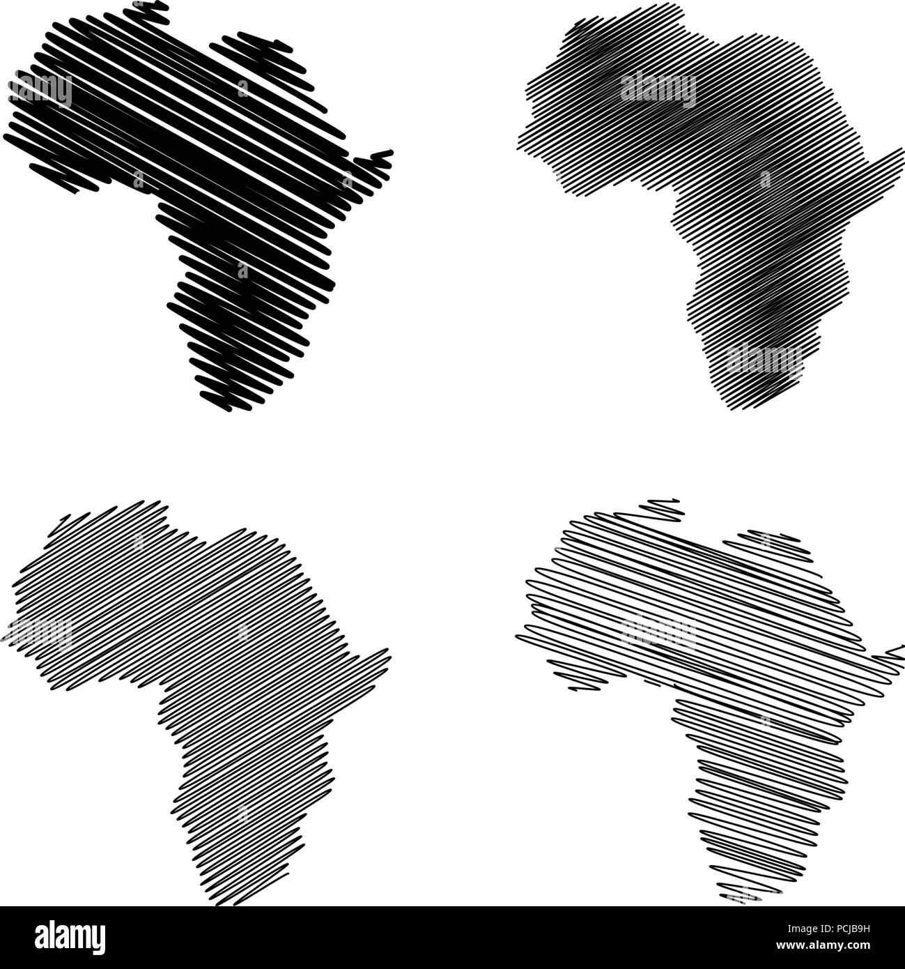 Africa map Cut Out Stock Images - Scribble Africa Map Vector PCJB9H