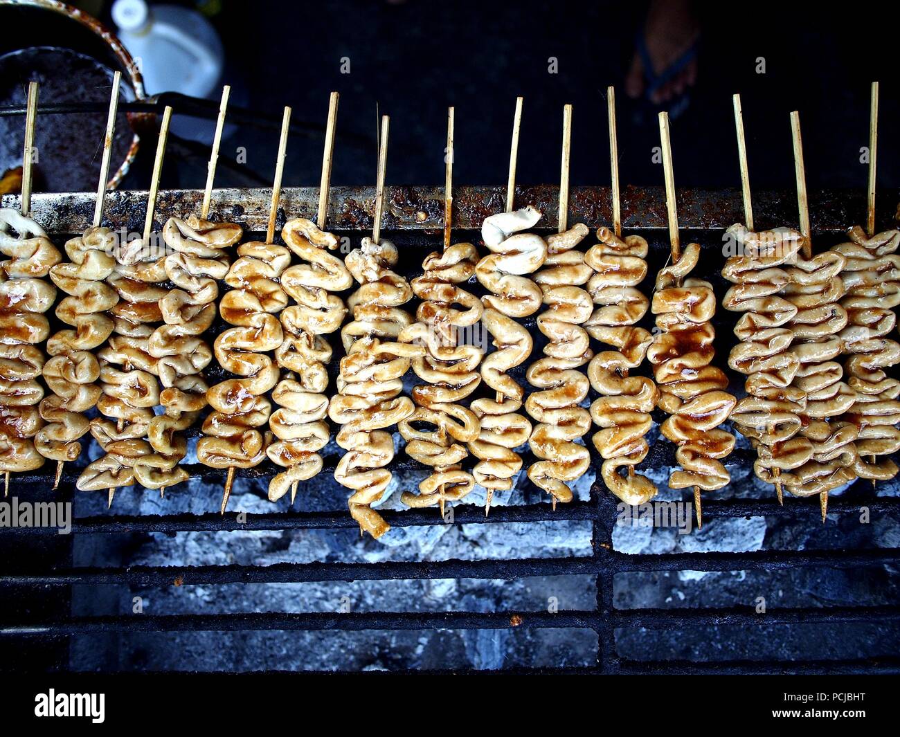 Chicken top intestine bbq