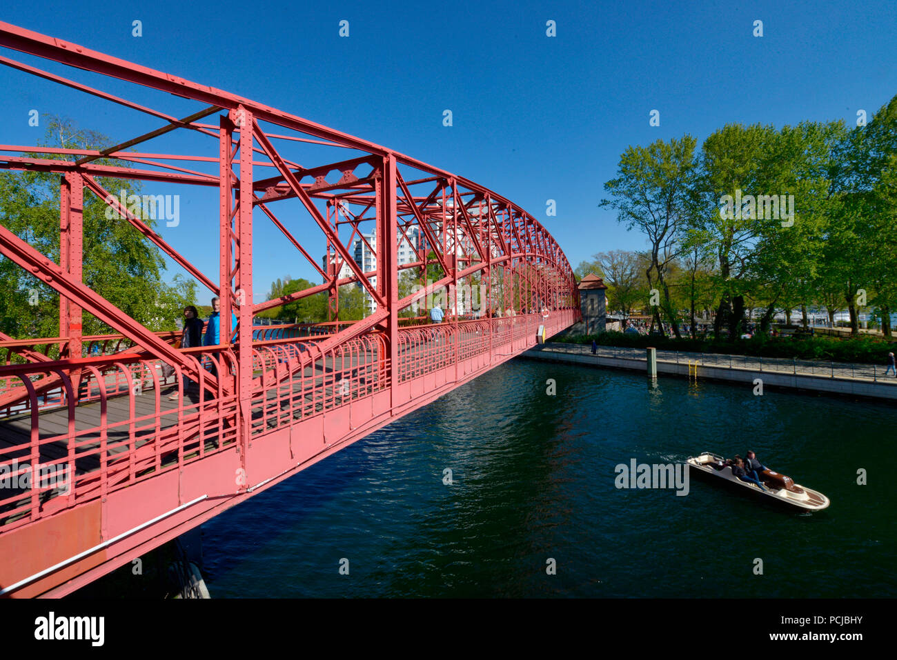 Sechserbruecke, Tegeler Hafen, Tegel, Reinickendorf, Berlin, Deutschland, Sechserbrücke Stock Photo