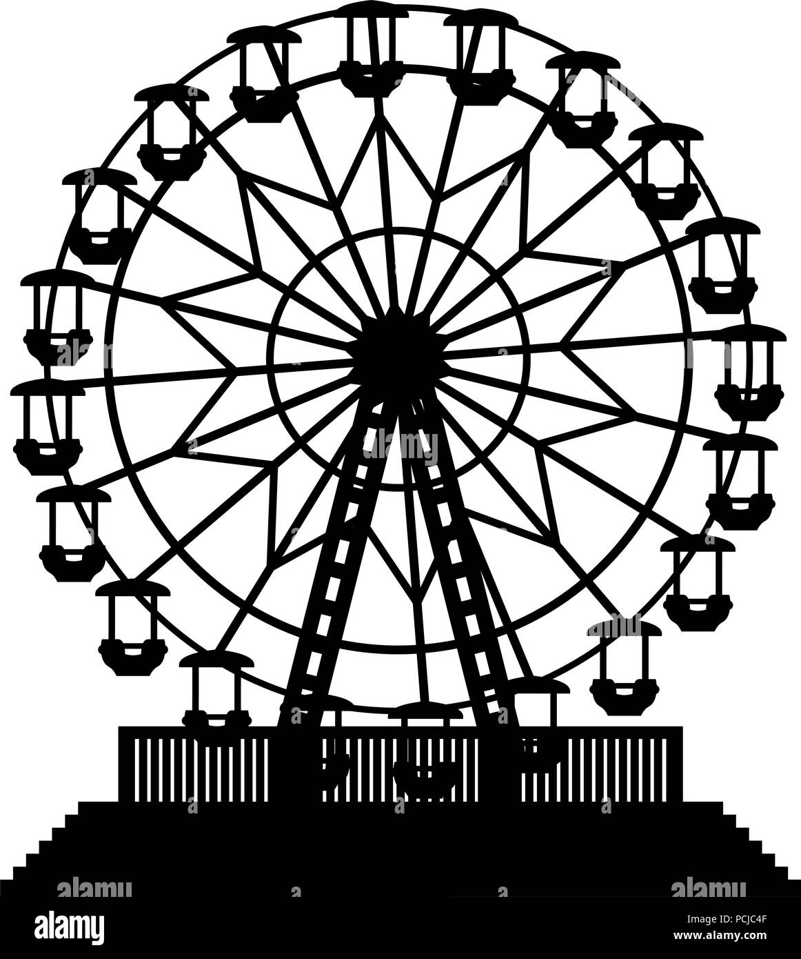 Vector Illustration Of Ferris Wheel Stock Vector Image And Art Alamy