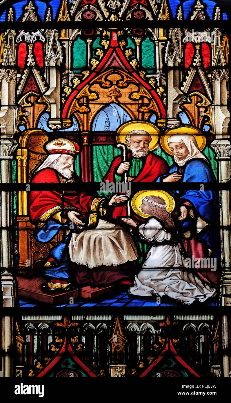 Presentation of the Virgin Mary in the Temple, stained glass windows in ...