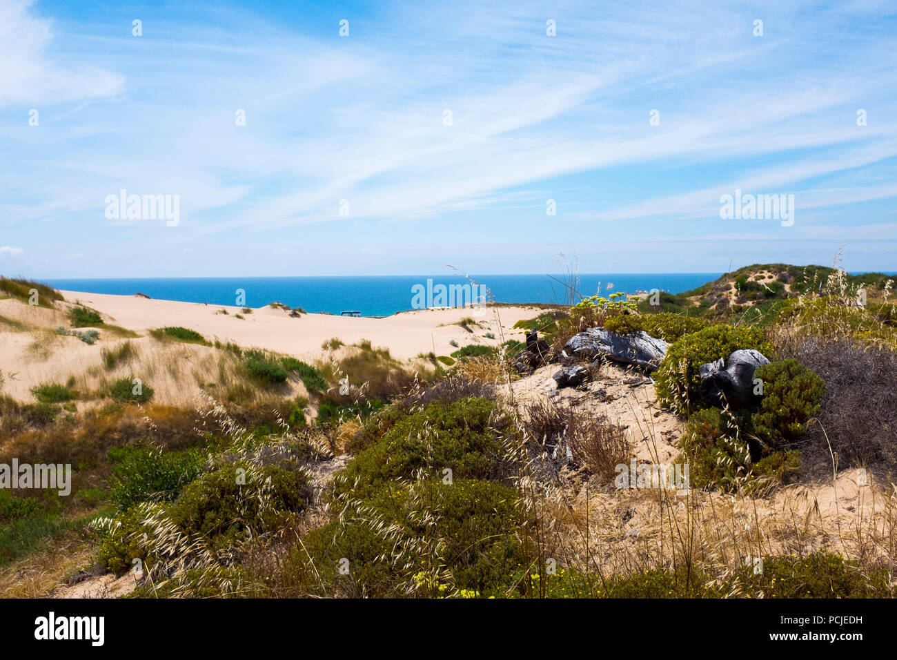 Duna Da Cresmina,  sand dunes, Cascais, Lisbon, Portugal, part of the  Guincho-Cresmina dune system. Stock Photo