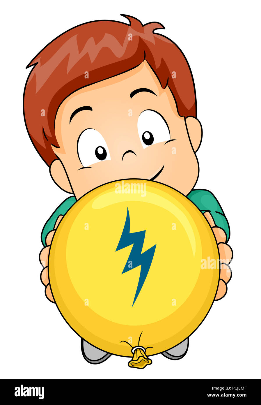 Versnel Stevig Bewolkt Illustration of a Kid Boy Holding a Balloon with Friction Symbol Stock  Photo - Alamy