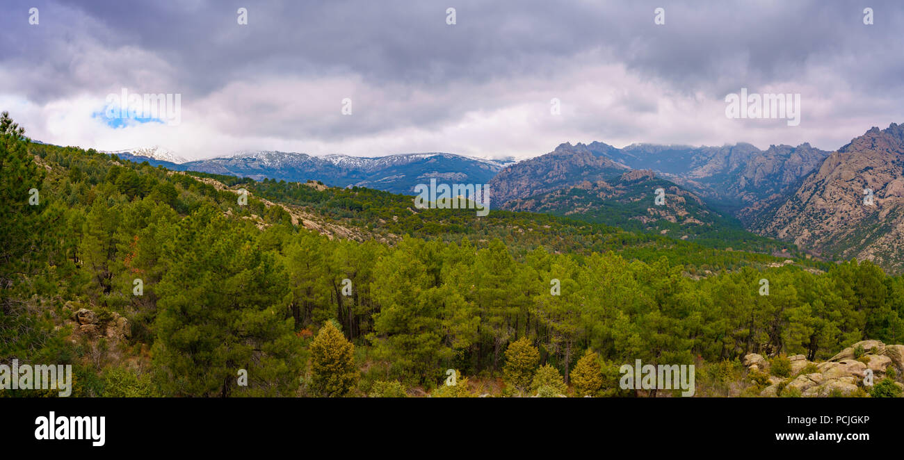 La Pedriza is located in the State of Madrid, Spain, integrated in the Parque Regional de la Cuenca Alta del Manzanares. It is a perfect place for dai Stock Photo