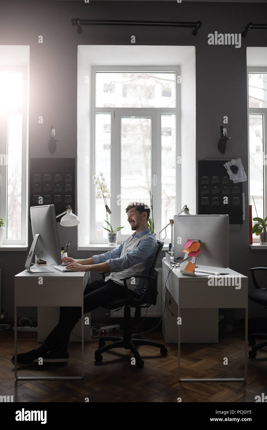 A man working in a modern design office  Stock Photo