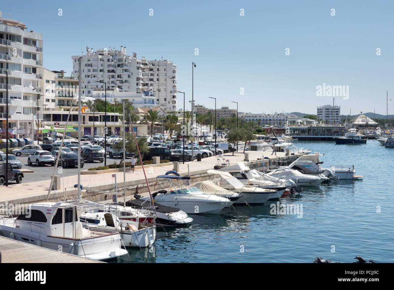 Port and harbour in San Antonio in Ibiza, Spain Stock Photo - Alamy