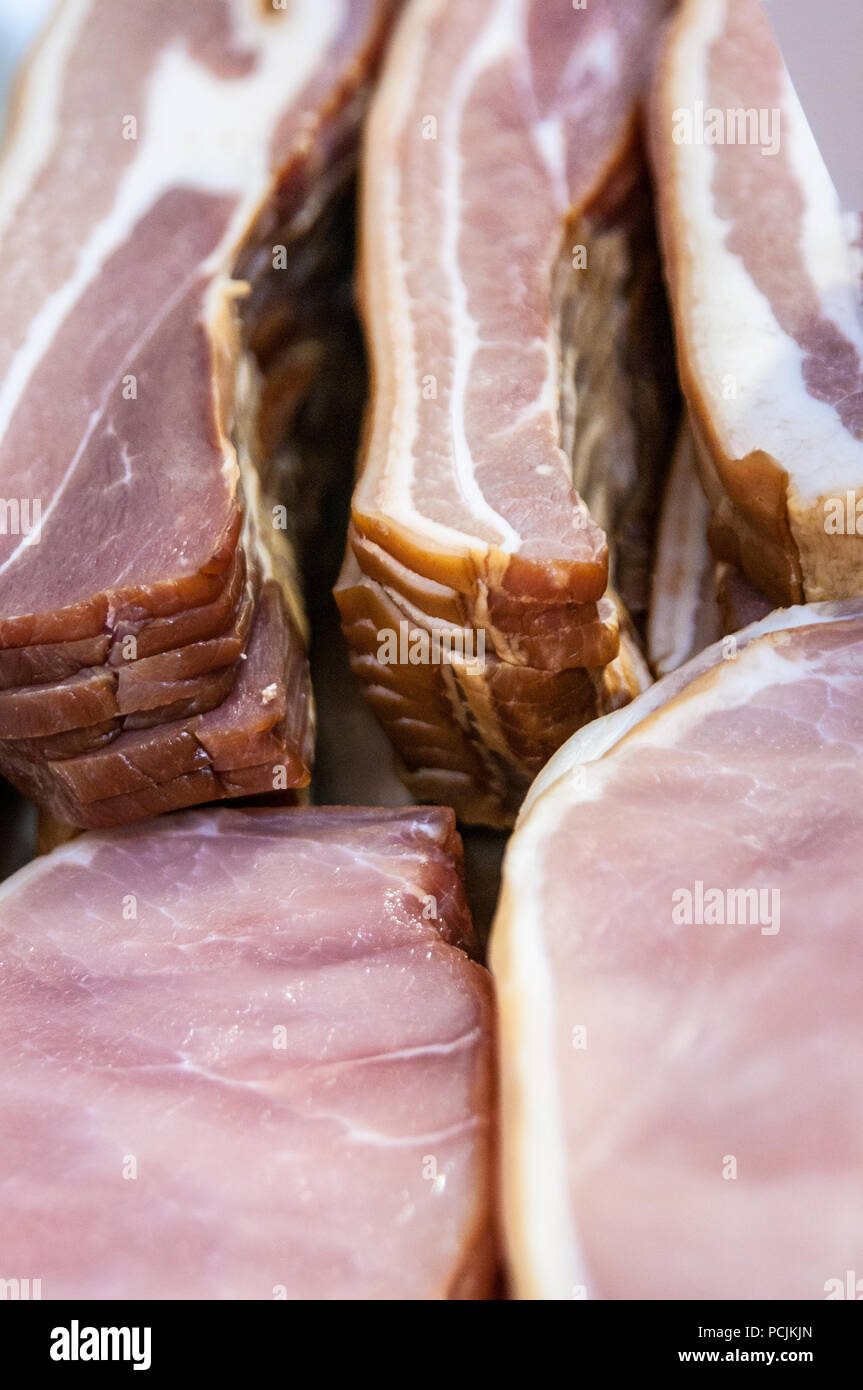 Smoked bacon rashers Stock Photo