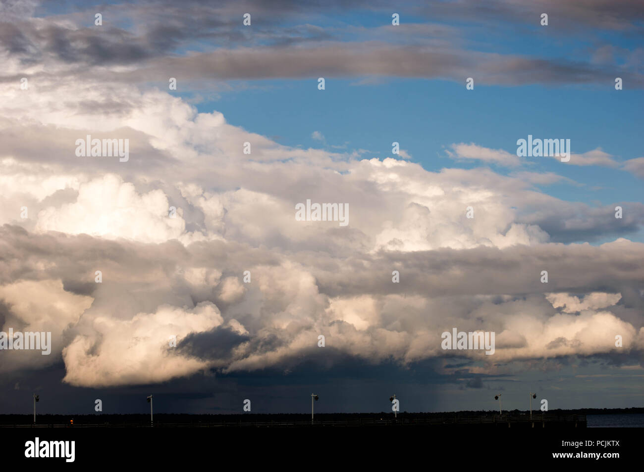 Dark clouds come rolling in over Lake Huron Stock Photo