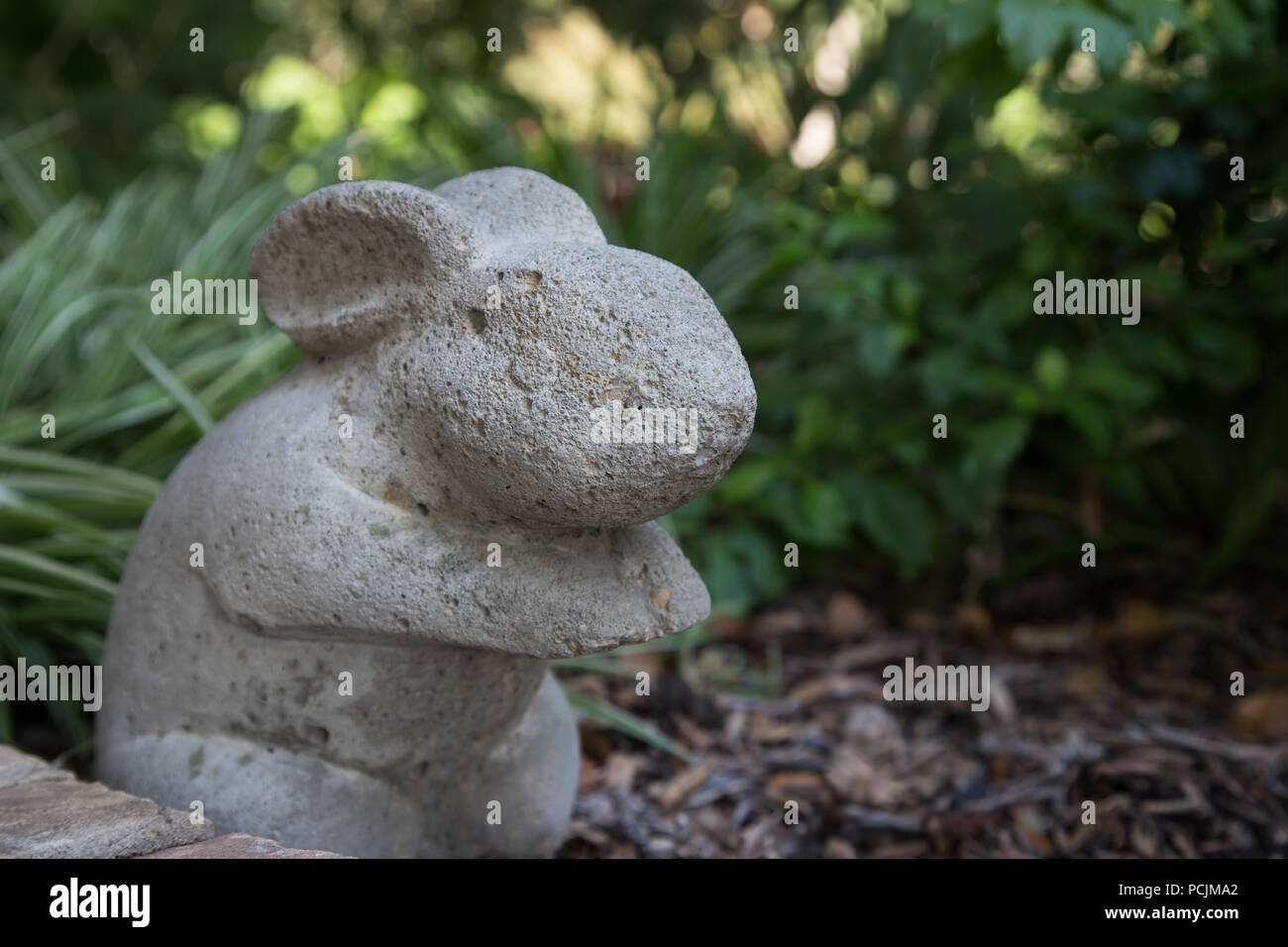 Garden bunny statue Stock Photo