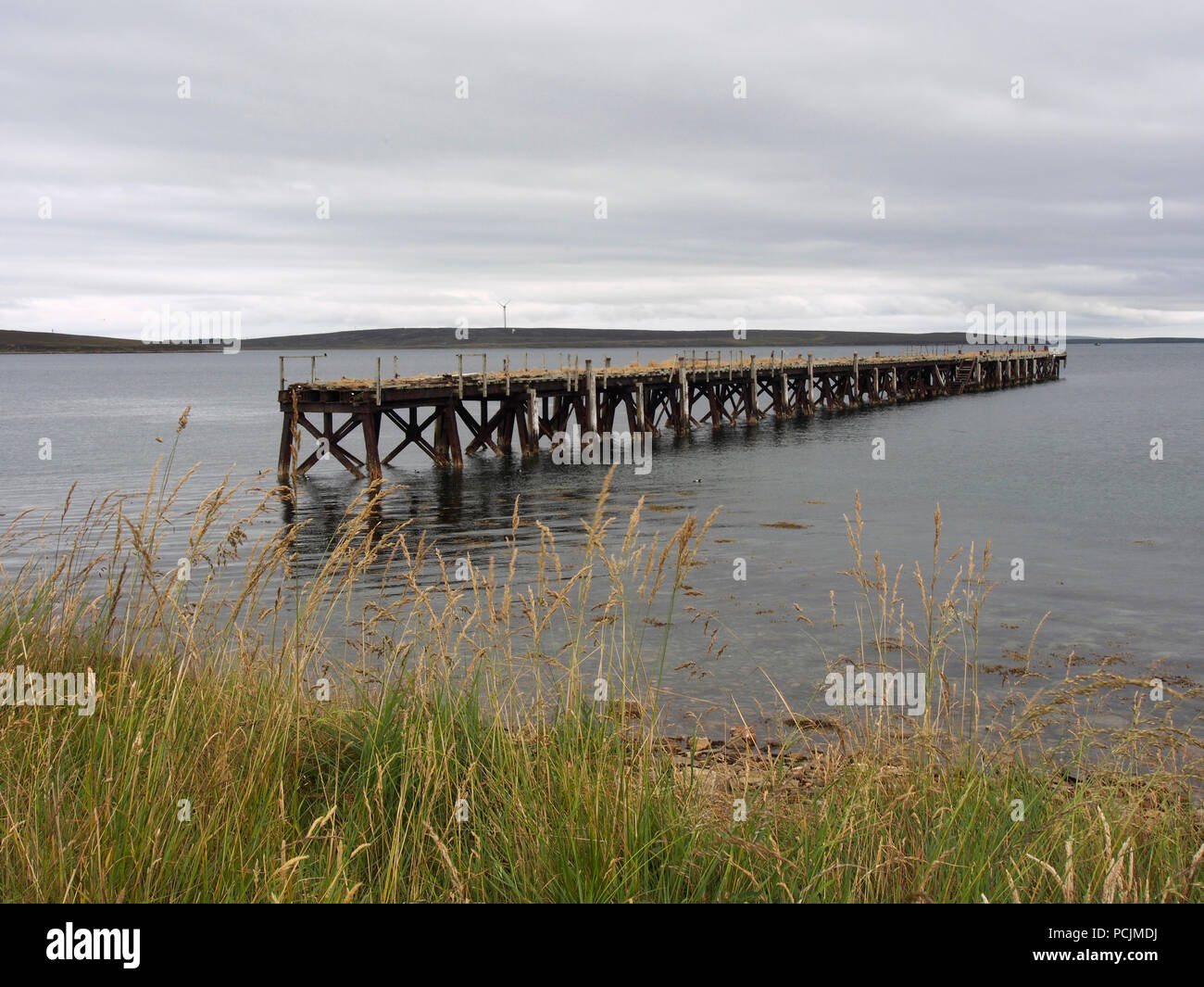Old pier, Lyness, Hoy, Orkney Stock Photo