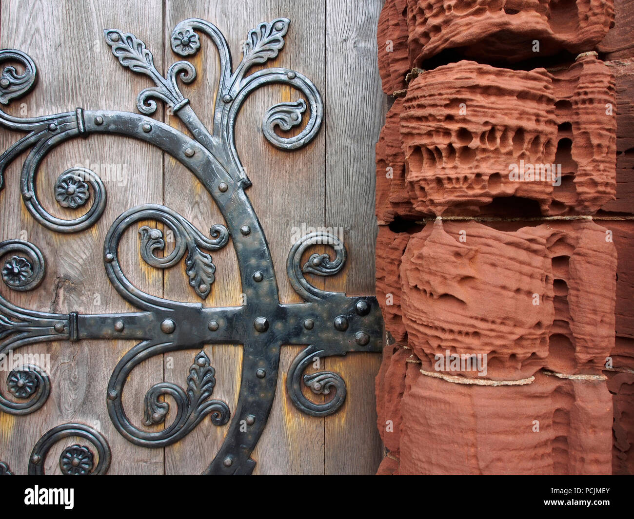 Door, St Magnus cathedral, Kirkwall, Orkney Stock Photo