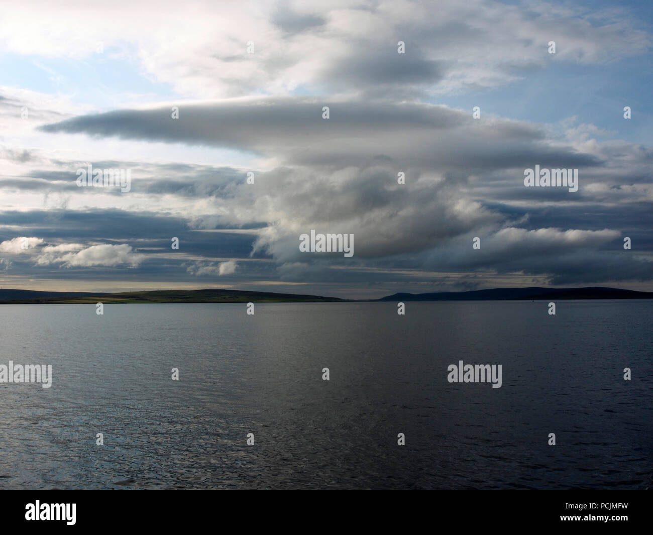 Sea and sky over Mainland from Sanday - Kirkwall ferry, Orkney Stock Photo