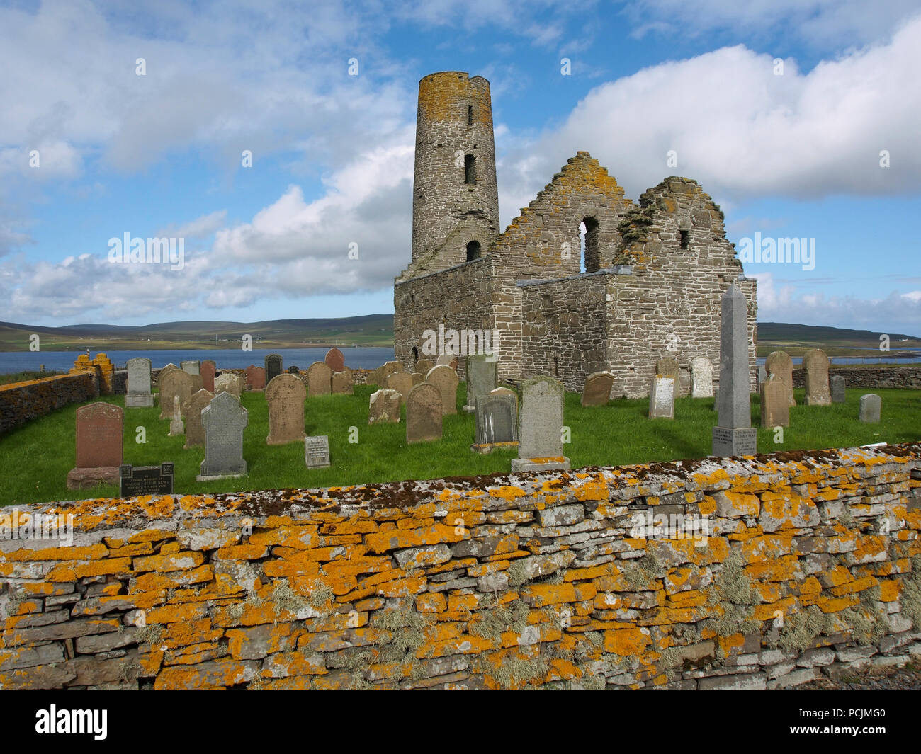 St Magnus church (12th century), Egilsay, Orkney Stock Photo