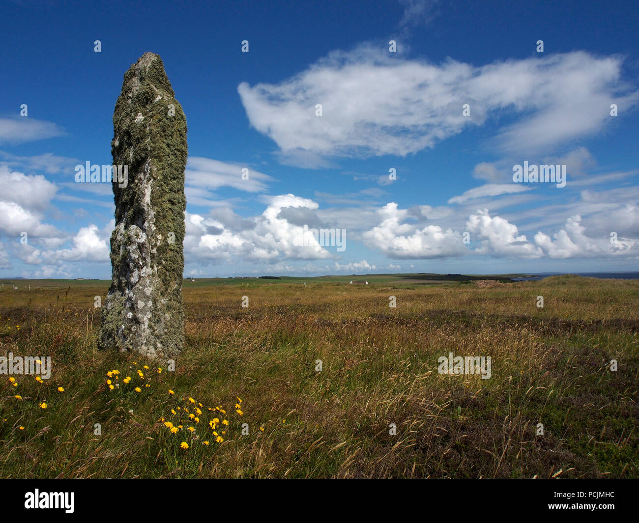 Mor stein standing stone, Shapinsay, Orkney Stock Photo